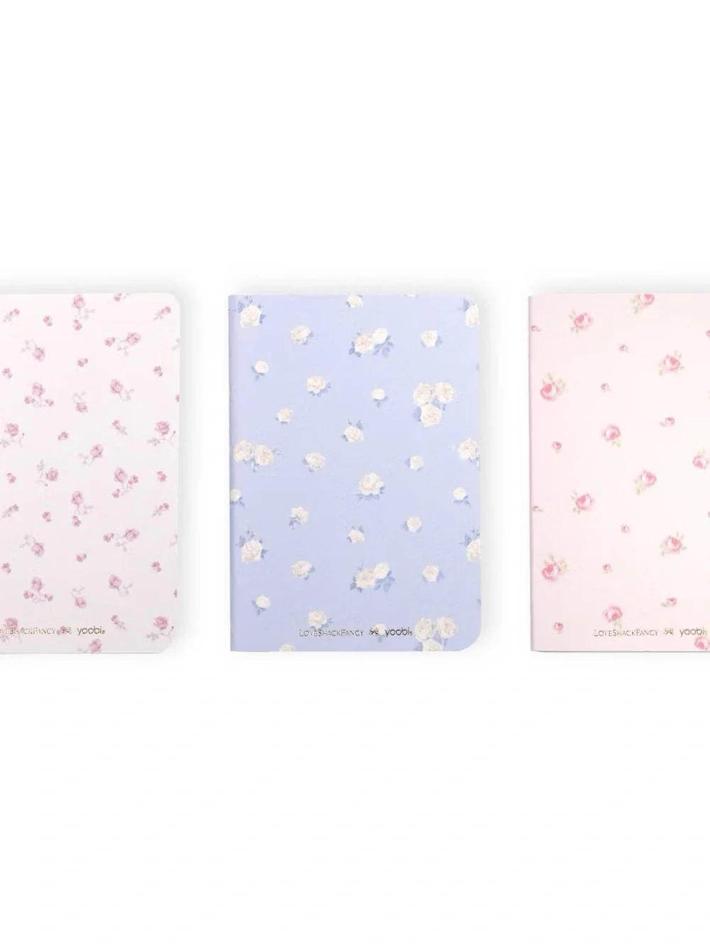 LoveShackFancy Target Yoobi Ribbon Rosa blue ditsy 3 pack mini journal notebooks